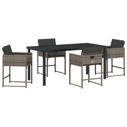 Have Spisebordssæt 5 pcs Grå polyrattan