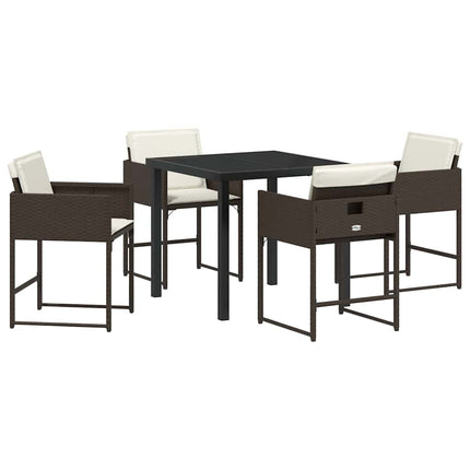 Have Spisebordssæt 5 pcs Brun polyrattan
