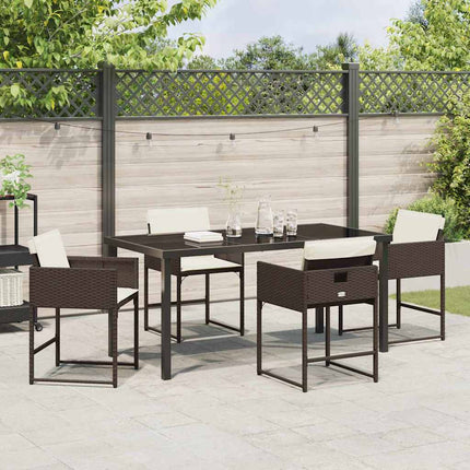 Have Spisebordssæt 5 pcs Brun polyrattan