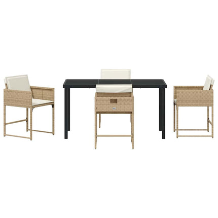 Have Spisebordssæt 5 pcs Beige polyrattan
