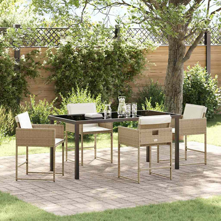 Have Spisebordssæt 5 pcs Beige polyrattan