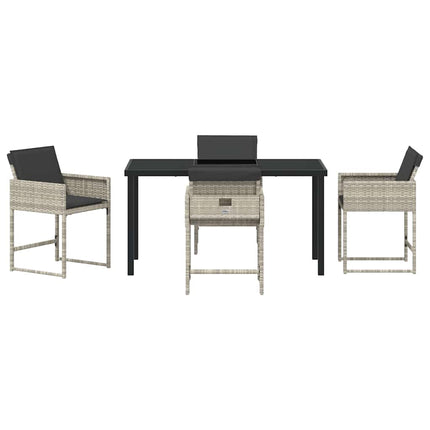Have Spisebordssæt 5 pcs Lysegrå polyrattan