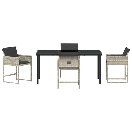 Have Spisebordssæt 5 pcs Lysegrå polyrattan