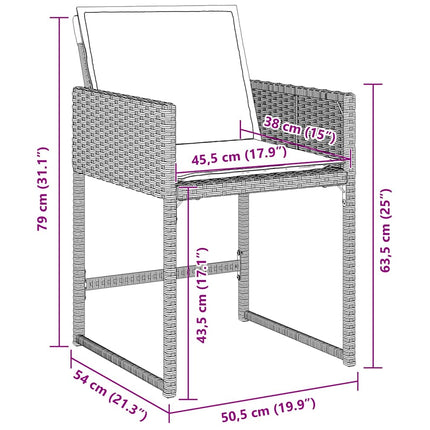 Have Spisebordssæt 5 pcs Lysegrå polyrattan