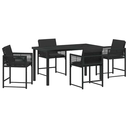 Have Spisebordssæt 5 pcs Sort polyrattan
