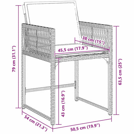 Have Spisebordssæt 5 pcs Sort polyrattan