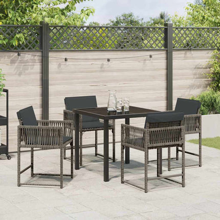 Have Spisebordssæt 5 pcs Grå polyrattan