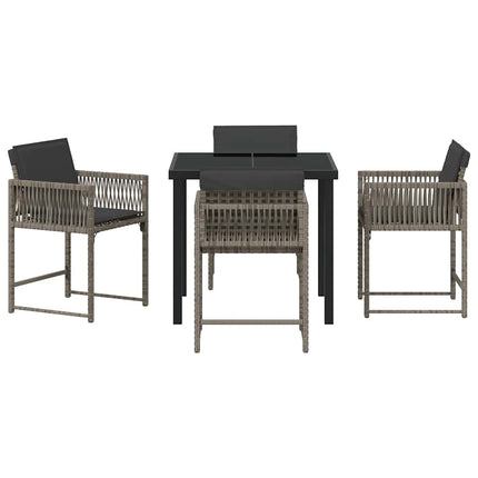 Have Spisebordssæt 5 pcs Grå polyrattan