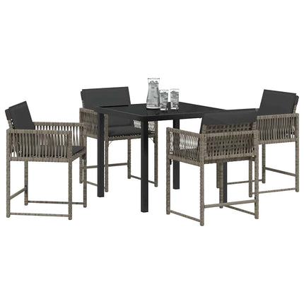 Have Spisebordssæt 5 pcs Grå polyrattan