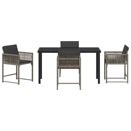 Have Spisebordssæt 5 pcs Grå polyrattan