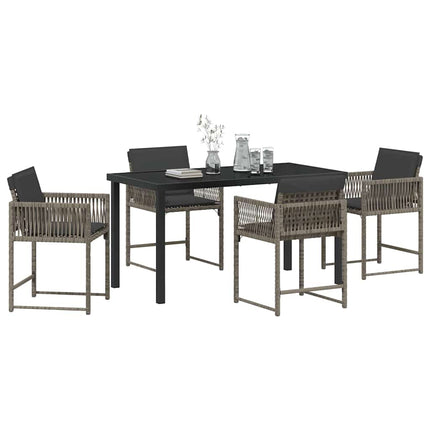 Have Spisebordssæt 5 pcs Grå polyrattan
