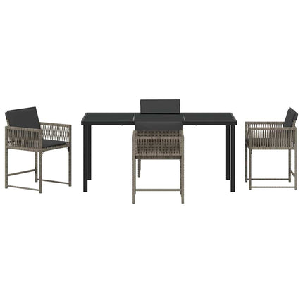 Have Spisebordssæt 5 pcs Grå polyrattan