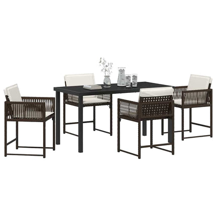 Have Spisebordssæt 5 pcs Brun polyrattan