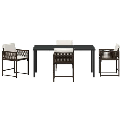 Have Spisebordssæt 5 pcs Brun polyrattan