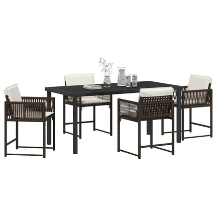 Have Spisebordssæt 5 pcs Brun polyrattan
