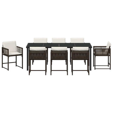 Have Spisebordssæt 9 pcs Brun polyrattan