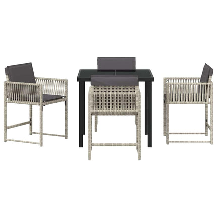 Have Spisebordssæt 5 pcs Lysegrå polyrattan