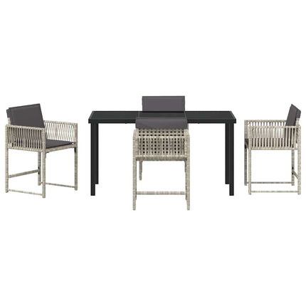 Have Spisebordssæt 5 pcs Lysegrå polyrattan