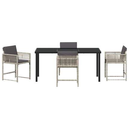 Have Spisebordssæt 5 pcs Lysegrå polyrattan