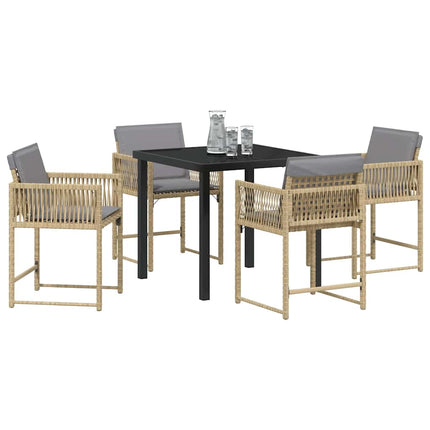 Have Spisebordssæt 5 pcs Beige polyrattan