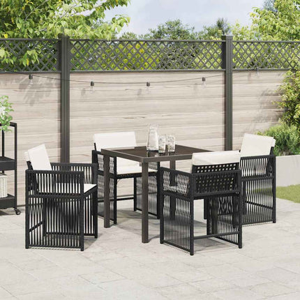 Have Spisebordssæt 5 pcs Sort polyrattan