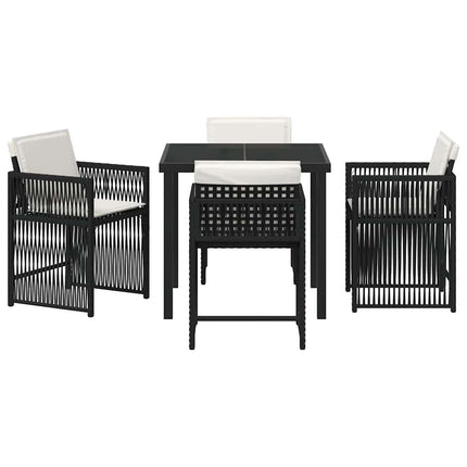 Have Spisebordssæt 5 pcs Sort polyrattan