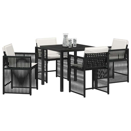 Have Spisebordssæt 5 pcs Sort polyrattan