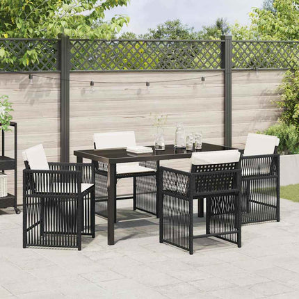 Have Spisebordssæt 5 pcs Sort polyrattan