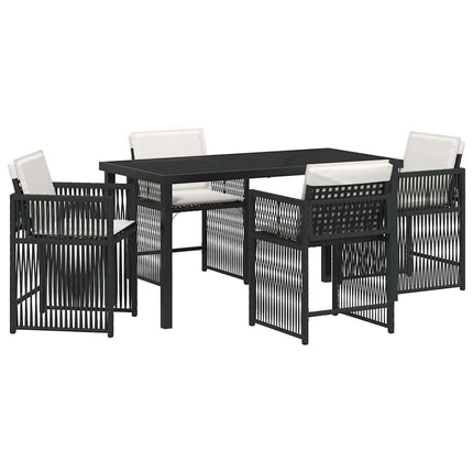 Have Spisebordssæt 5 pcs Sort polyrattan
