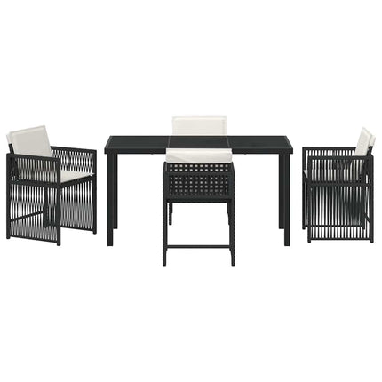 Have Spisebordssæt 5 pcs Sort polyrattan