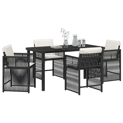Have Spisebordssæt 5 pcs Sort polyrattan