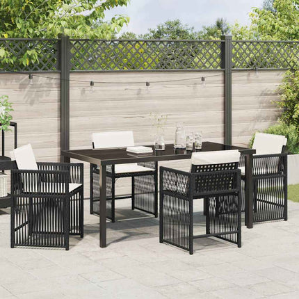 Have Spisebordssæt 5 pcs Sort polyrattan