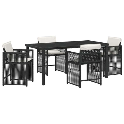 Have Spisebordssæt 5 pcs Sort polyrattan