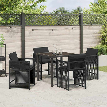 Have Spisebordssæt 5 pcs Sort polyrattan