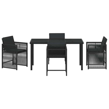 Have Spisebordssæt 5 pcs Sort polyrattan
