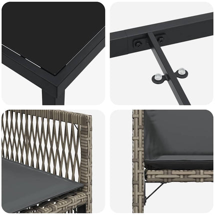 Have Spisebordssæt 5 pcs Grå polyrattan