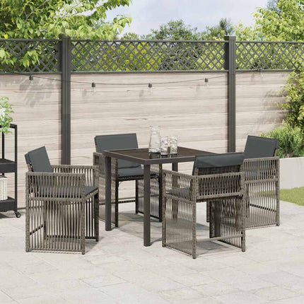 Have Spisebordssæt 5 pcs Grå polyrattan