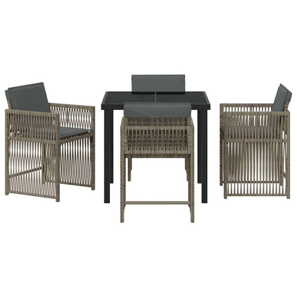 Have Spisebordssæt 5 pcs Grå polyrattan