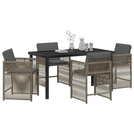 Have Spisebordssæt 5 pcs Grå polyrattan