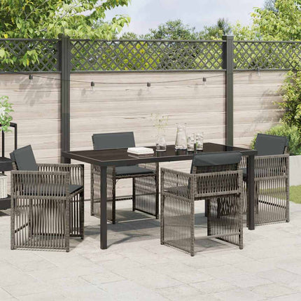 Have Spisebordssæt 5 pcs Grå polyrattan