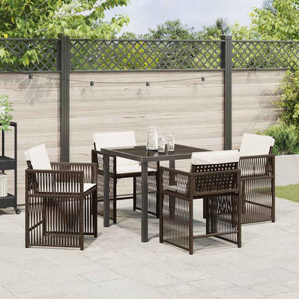 Have Spisebordssæt 5 pcs Brun polyrattan