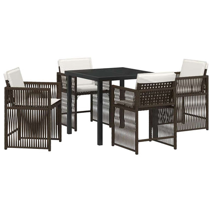 Have Spisebordssæt 5 pcs Brun polyrattan