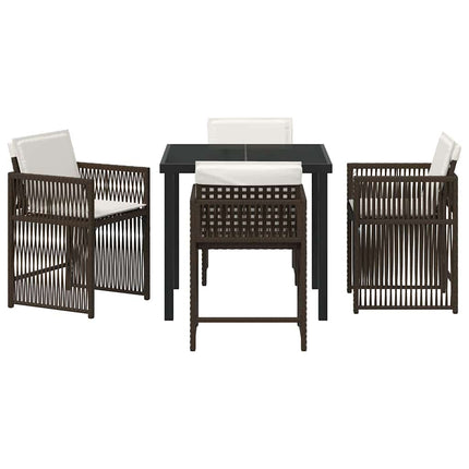 Have Spisebordssæt 5 pcs Brun polyrattan