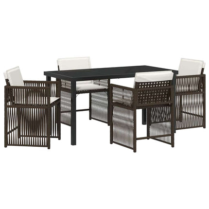 Have Spisebordssæt 5 pcs Brun polyrattan