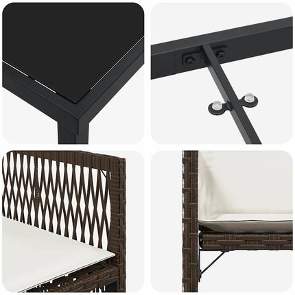 Have Spisebordssæt 5 pcs Brun polyrattan
