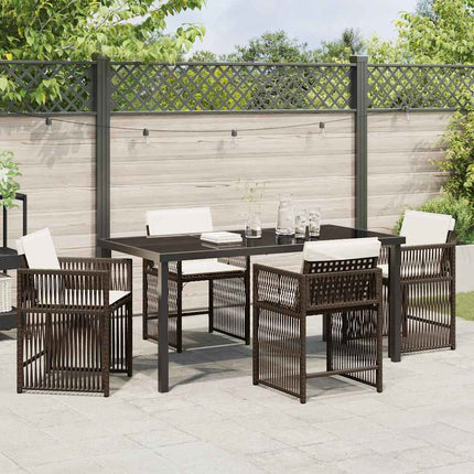 Have Spisebordssæt 5 pcs Brun polyrattan