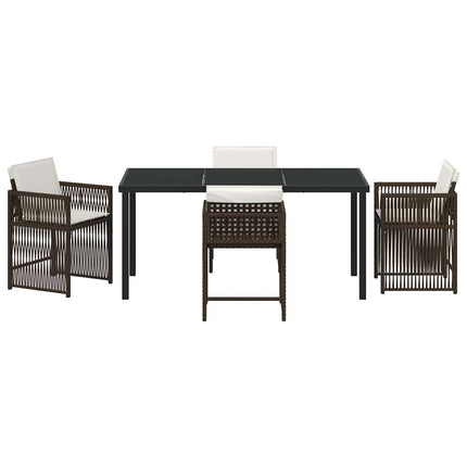 Have Spisebordssæt 5 pcs Brun polyrattan