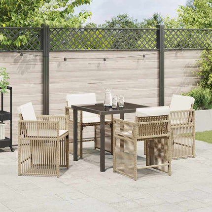 Have Spisebordssæt 5 stk. Beige polyrattan