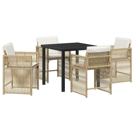 Have Spisebordssæt 5 stk. Beige polyrattan