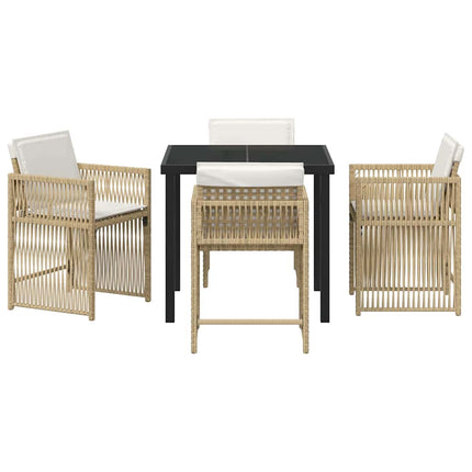 Have Spisebordssæt 5 stk. Beige polyrattan